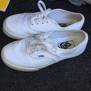 White Authentic Vans Women’s 6 Men’s 4.5